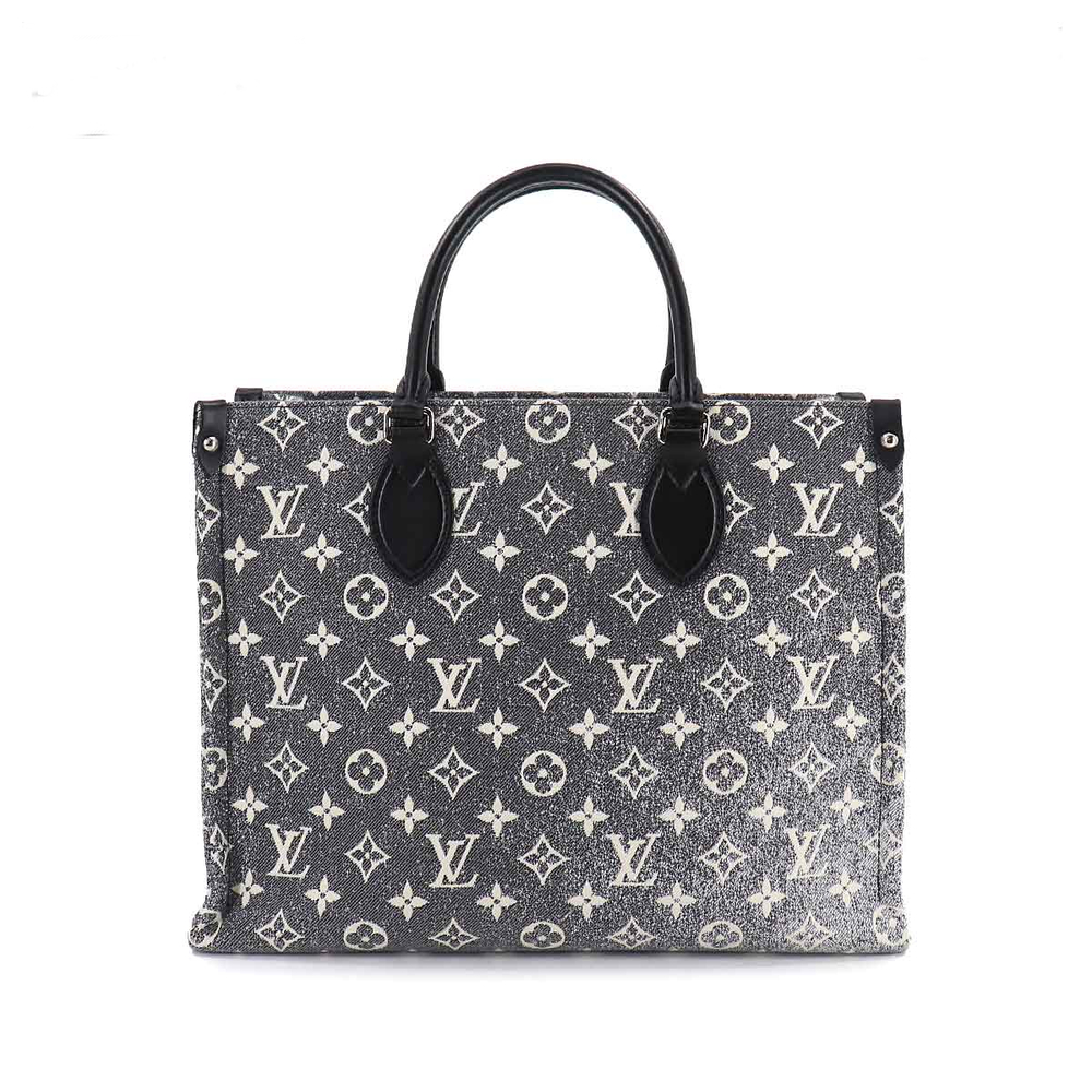 Louis Vuitton Monogram Jacquard Denim Onthego MM Gray White Black